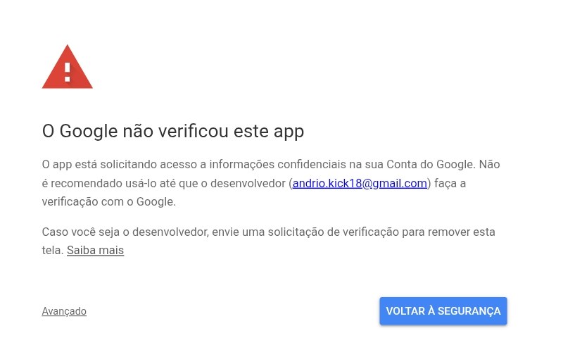 Aviso do Google
